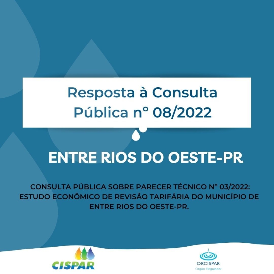 Resposta à Consulta Pública nº 08/2022 - Entre Rios do Oeste-PR