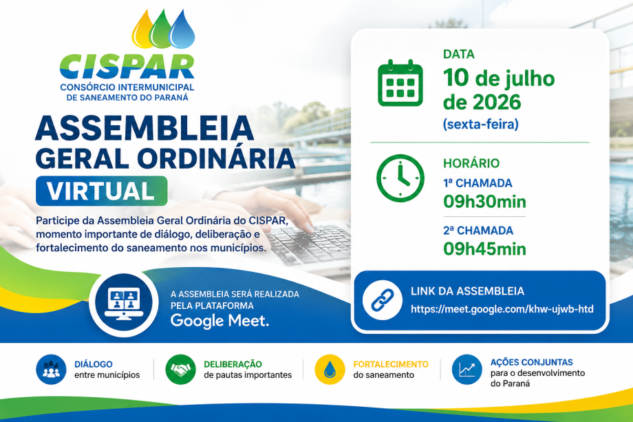 Convocação: Cispar realizará Assembleia Geral no dia 10 de julho