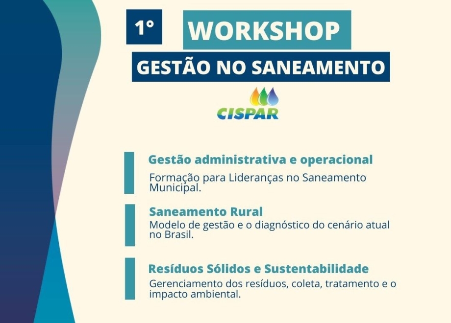 Vem aí: 1º Workshop com foco em Gestão no Saneamento.
